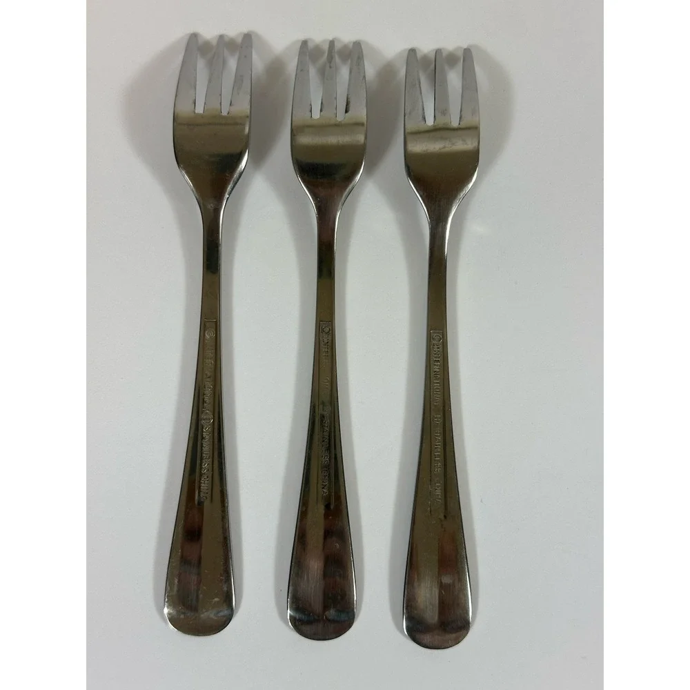 International Stainless Flatware Gran Royal Cocktail Forks Set Of 3 Appetizer